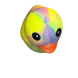 Toy Network Squeezy Rubber Duck TieDye Neon Yellow Gel Filled Sensory Toy 571373